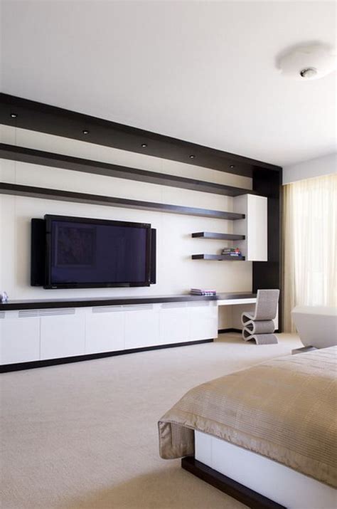 Plan and organize storage wall units for bedrooms modern bedroom. 55 Cool Entertainment Wall Units For Bedroom | Ultimate ...