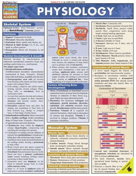 QuickStudy | Physiology Laminated Study Guide | Physiology ...