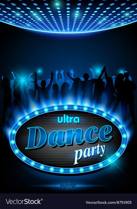 Neon Sign Dance Party Royalty Free Vector Image