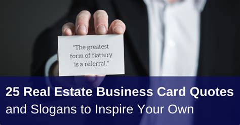 Dec 17, 2020 · the holidays bring cheer, excitement, and for many, a mailbox full of holiday cards from businesses. 25 Real Estate Business Card Quotes and Slogans to Inspire Your Own - Jigglar.com
