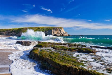 Sea Waves Rocks Sky Landscape Wallpapers Hd Desktop And Mobile