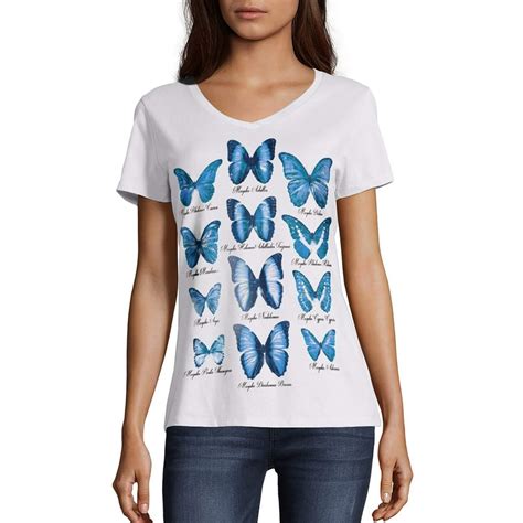 Hanes Hanes Womens Short Sleeve V Neck Graphic T Shirt