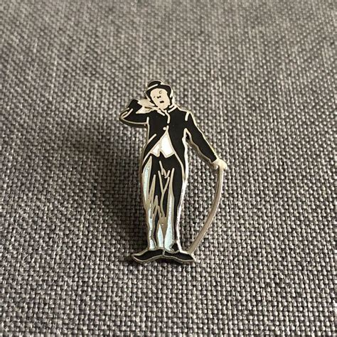 Charlie Chaplin Enamel Pin Badge Vintage French Collectable Etsy