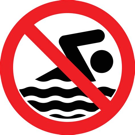 No Swimming Allowed Here Restriction Warning Sign 7749067 Vector Art