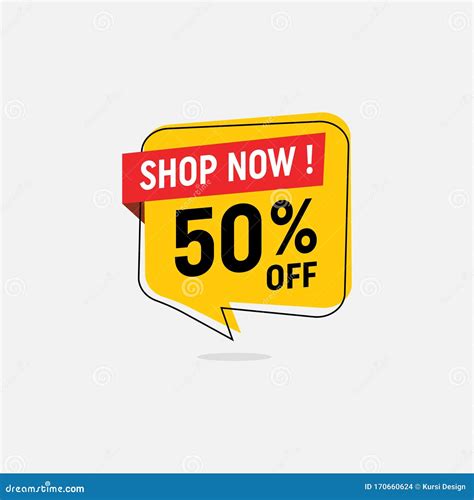 50 Percent Off Sale Discount Banner Stock Illustration Illustration