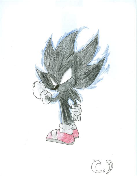 Super Dark Sonic Drawing By Colordrake On Deviantart