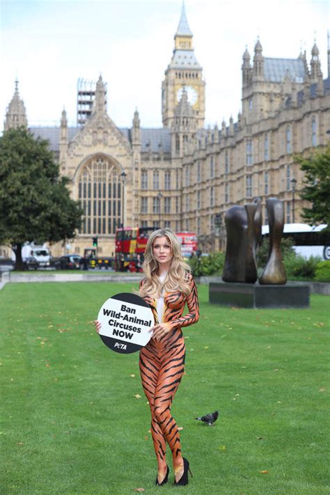 Joanna Krupa Poses Naked As Tiger For Circus Protest Outside