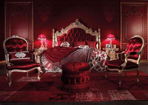 Red Italian Style Bedroom Furniture Luxury Classic