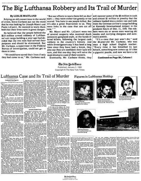 New York Times Lufthansa Murders Article Pdf