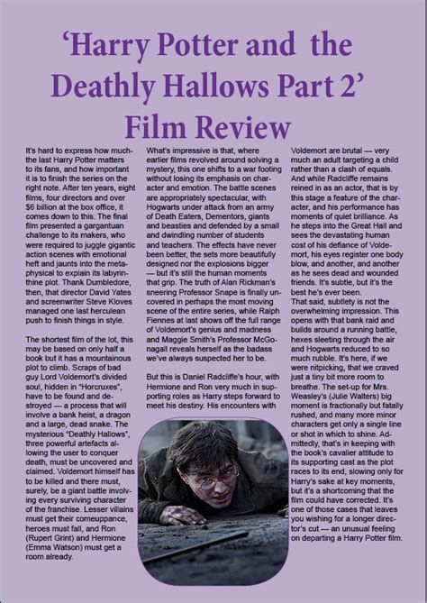 The success of the first harry potter movie—and the expected success of this sequel—lies in their extreme faithfulness to the books. SarahGoodwinASMedia: Research and Planning - Film Review