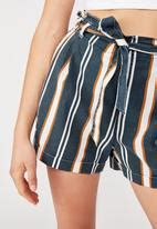 Riley High Waist Short Claire Stripe Total Eclipse Cotton On Shorts