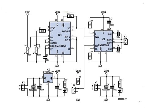 Pwm, or pulse width modulation is a technique which allows us to adjust the average value of the voltage that's going to the electronic device by turning on and off the power at a fast rate. 3 Amp PWM DC Motor Controller Schematic Circuit Diagram