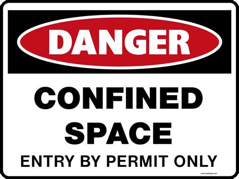 Danger Confined Space Entry By Permit Only Sign Gambaran