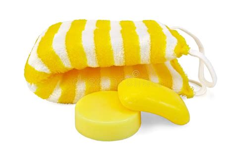 Soap Yellow With A Washcloth Stock Image Image Of Cosmetic Disinfect