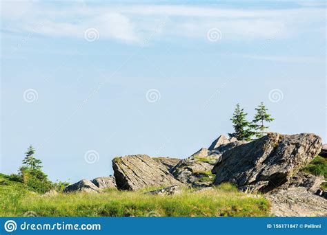 Beautiful Summer Scenery Of Fagaras Mountains Stock Image Image Of