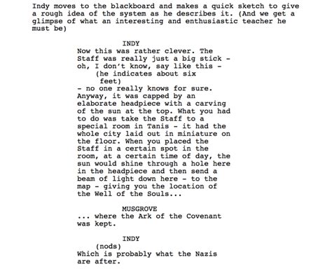 Indiana Jones Script Example Mattéo Movie Scripts Script Writing