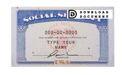 Citizen age 18 years or older with a u.s. Social Security Card Template Free | Business Newsletter Templates