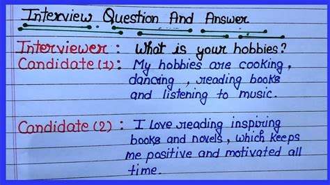 What Are Your Hobbies Interview Answerwhat Are Your Hobbiesdata