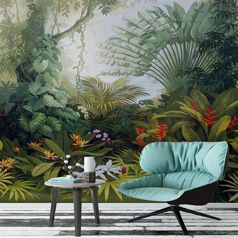 Buy Custom Mural Wallpaper Hand Painted Tropical