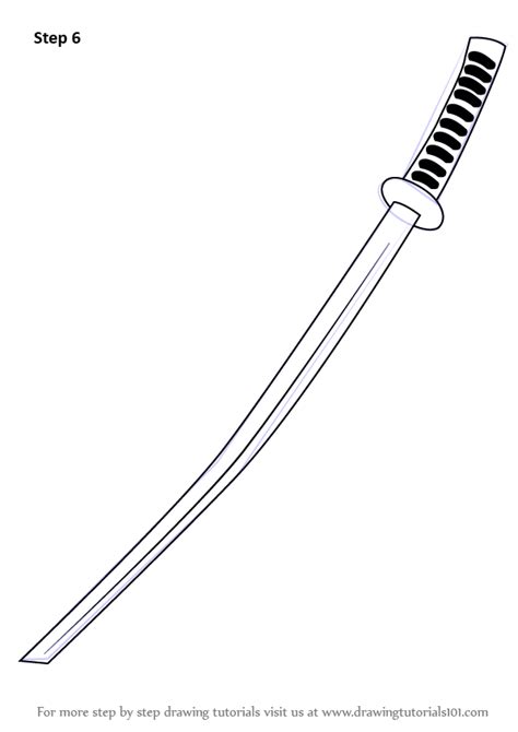 Samurai Katana Sword Drawing Sketch Coloring Page