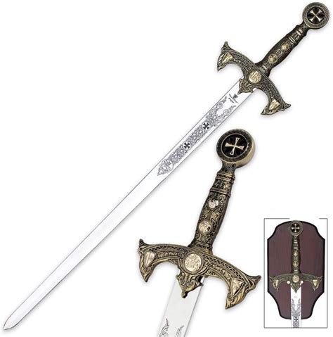 Knights Templar Sword With Plaque Martial Arts Swords