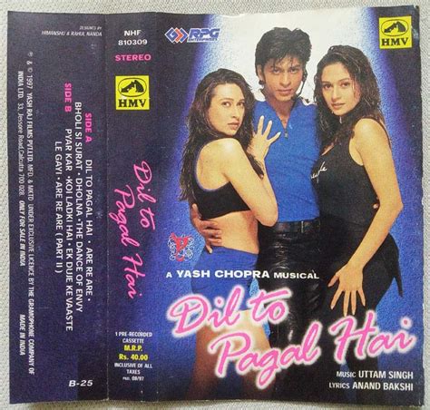 Dil To Pagal Hai Hindi Audio Cassette By Uttam Singh Tamil Audio Cd