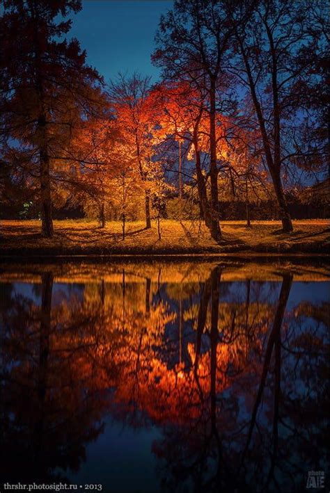 Night Park By A E 500px Autumn Scenery Autumn Scenes