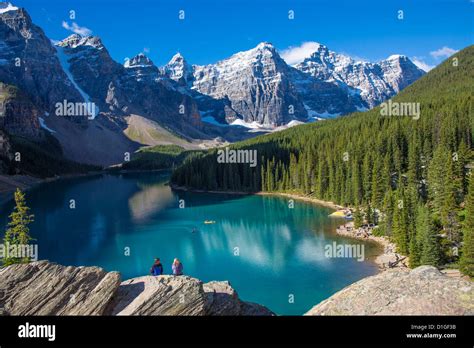 Moraine Lake In The Valley Of The Ten Peaks In Banff National Park In