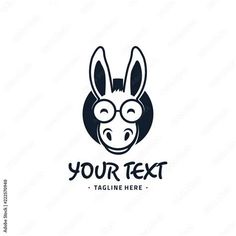 Happy Donkey Logo Design Vector Illustration Stock Vector Adobe Stock
