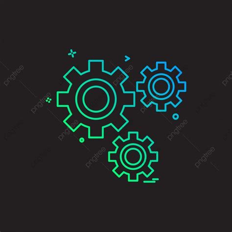 Two Glowing Gears On A Black Background