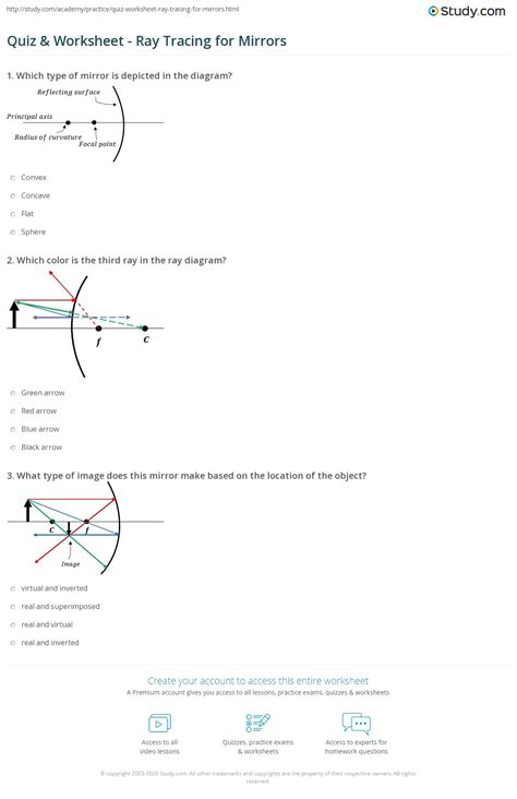 Ray Diagram Worksheet Answers