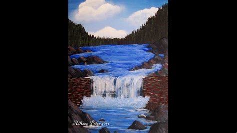 How To Paint A Waterfall With Acrylic Paint Lesson 9 Beginners Step By