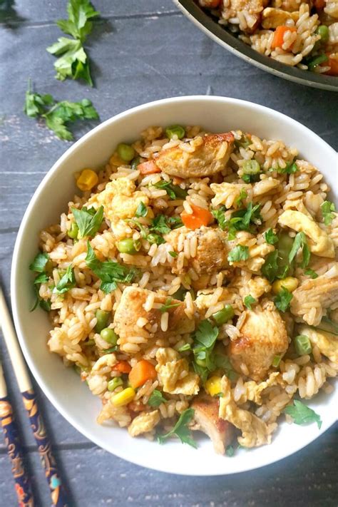 Healthy Chinese Chicken Egg Fried Rice Recipe My Gorgeous Recipes