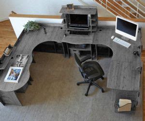 More gamers make use of two, three, or even four monitors. Office Furniture U Shaped Desk With IKEA Design Modern And ...