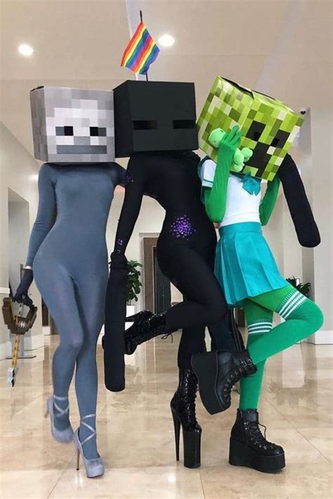 Minecraft Roupas De Halloween Fantasias Legais De Halloween Roupas Para Trio