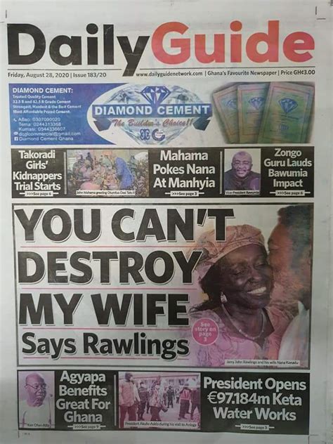 Newspaper Headlines Friday August 28 2020 Radio Gold 905 Fm