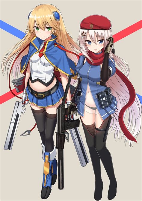 Safebooru 2girls 9a 91 9a 91 Girls Frontline Assault Rifle Belt