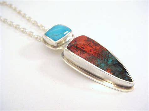 Sonoran Sunrise And Turquoise Handmade Necklace Silver Turquoise