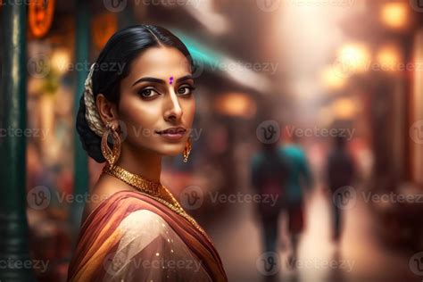 Beautiful Indian Girl Young Hindu Woman Neural Network Ai Generated