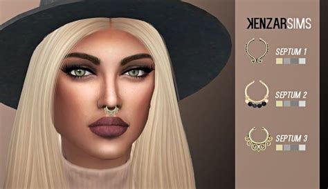 The Best Septum Pack By Kenzarsims Sims 4 Piercings Sims 4 Cc