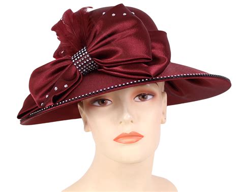 women s satin formal church derby hats in black brown burgundy hl112 divine