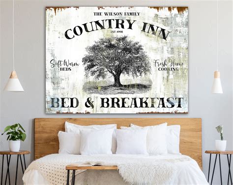 Bed And Breakfast Sign Vintage Farmhouse Wall Decor Etsy Guest