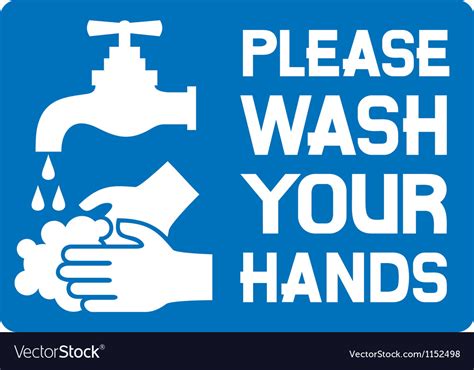 Please Wash Your Hands Sign Royalty Free Vector Image