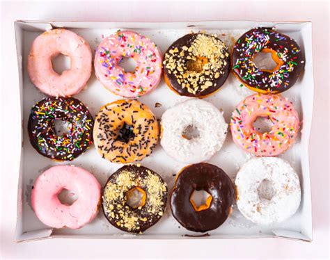 1400 Variety Of Donuts High Angle View From Above Stock Photos