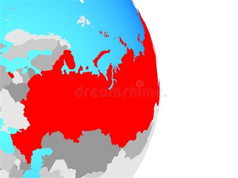 Russia On Globe Isolated On White Stock Illustration Illustration Of