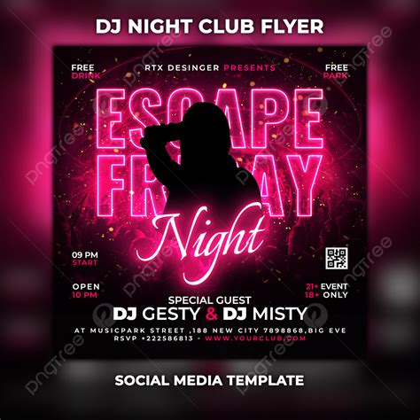 friday night club party flyer template template download on pngtree