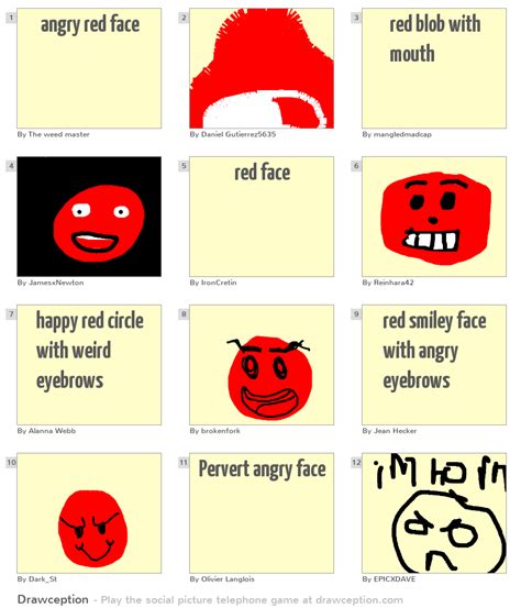 Angry Red Face Drawception