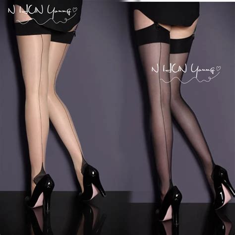 women s sexy stockings cuban heel back seam stockings wide lace up thigh high stockings sexy