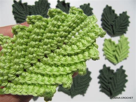 Crochet Leaf Pattern Crochet Applique Diy Crafts Crochet