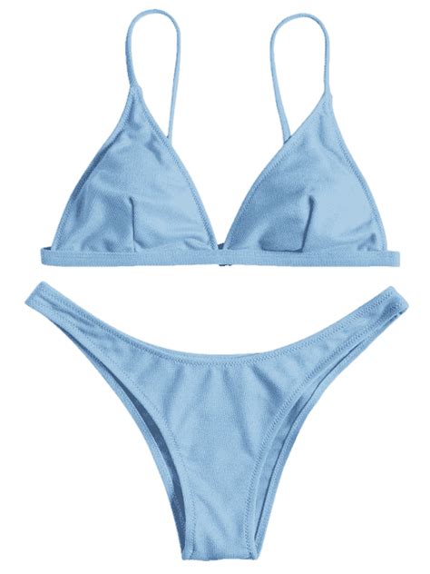 Textured Padded Bikini Sets Day Sky Blue M Bikinis Swimsuits Bikini Set